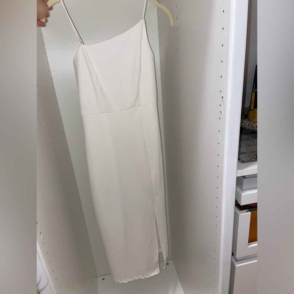 Hello Molly white midi bodycon dress.